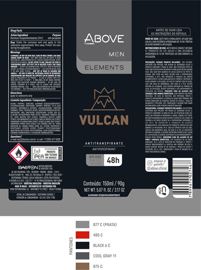 PACKAGE LABEL - Antiperspirant Above Elements Vulcan